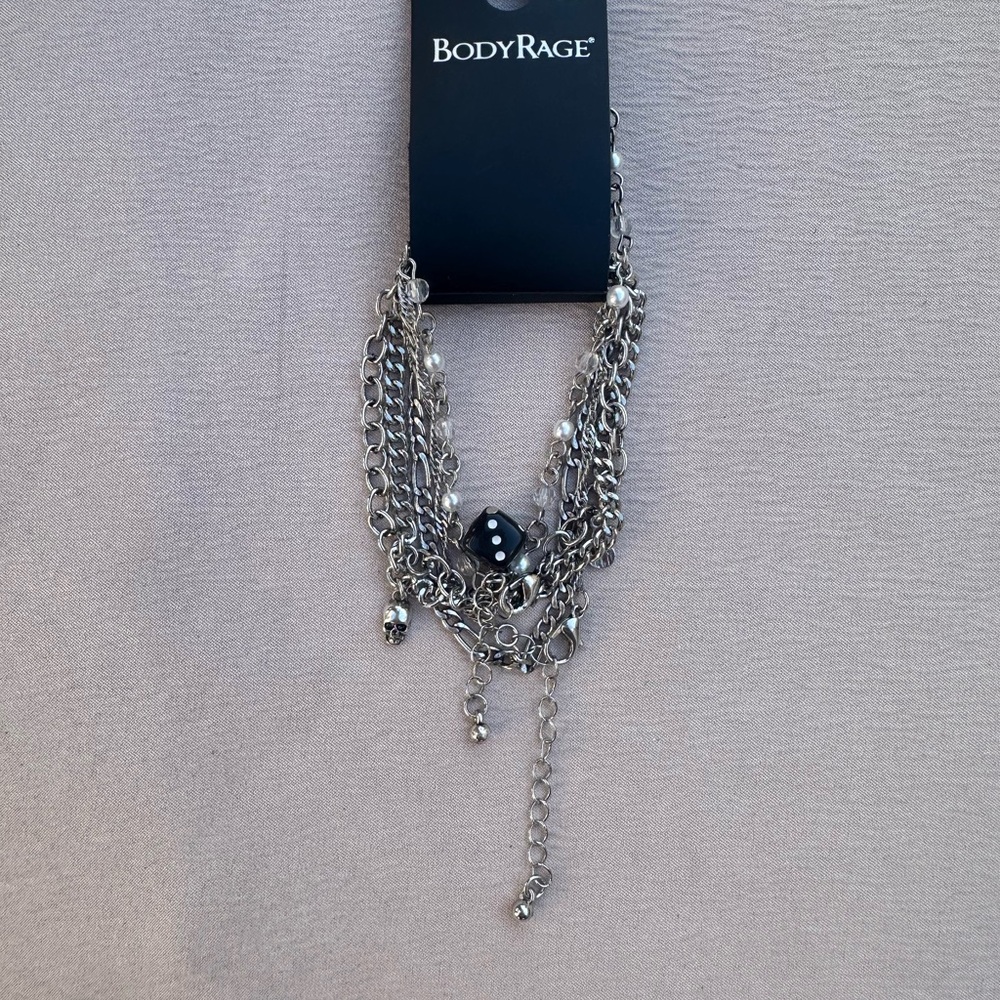 BodyRage Silver Multi-Layered Necklace